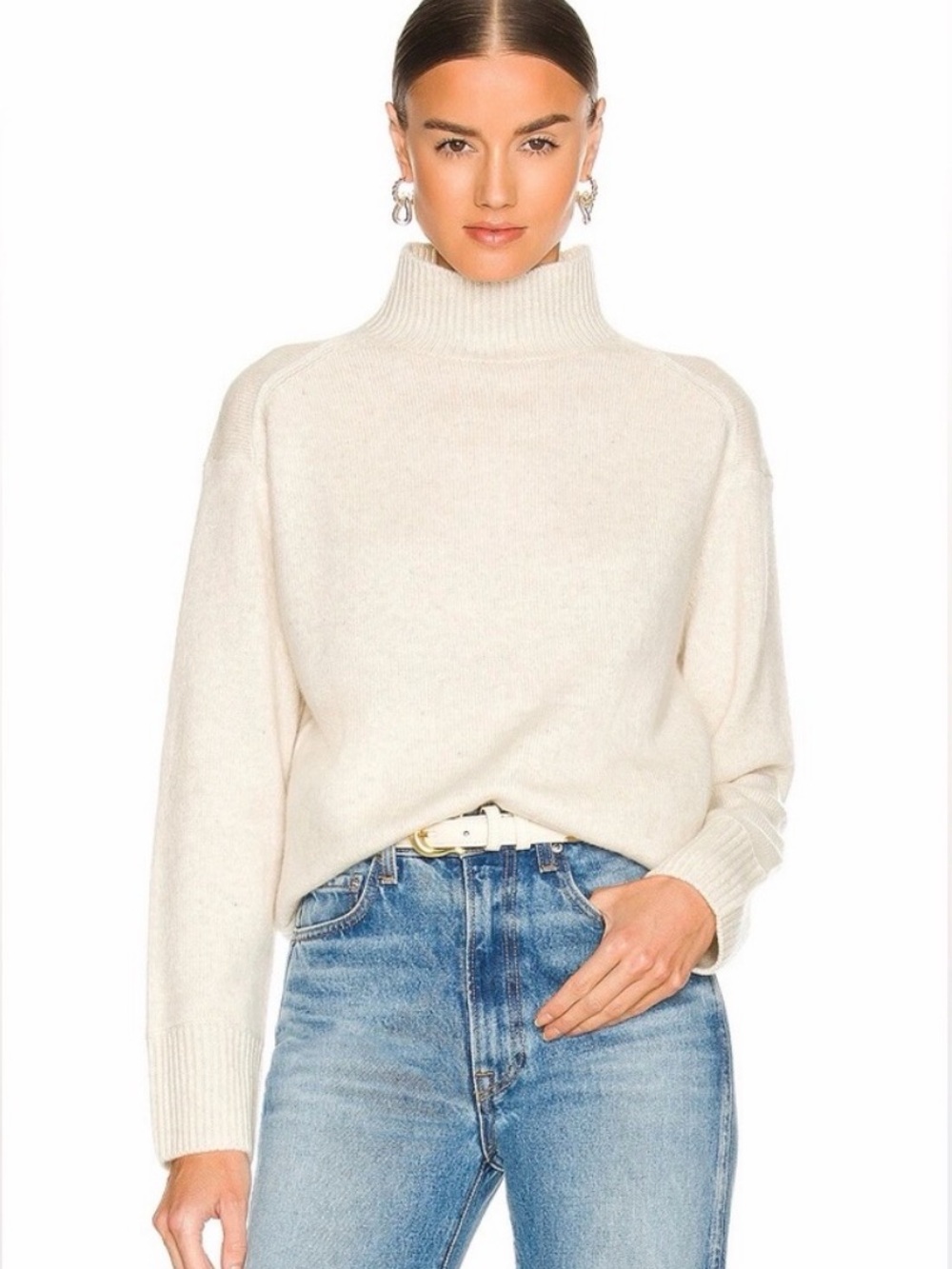 Vince Cashmere Cream Turtleneck Sweater